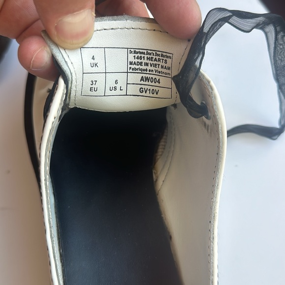 Dr. Martens White 1461 Hearts Smooth & Patent Leather Oxford Shoes Sz- - Picture 13 of 13